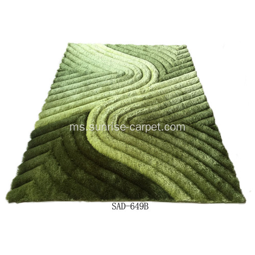 Poliester Sutera Shaggy Carpet / Rug dengan Corak 3D